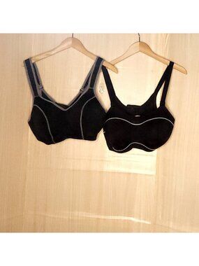 Ambrielle Womens Black Sports Bra Bundle 40D